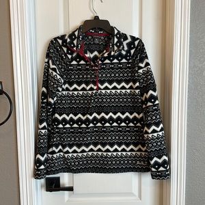 Eddie Bauer fleece sweatshirt 1/4 zip fair isle M